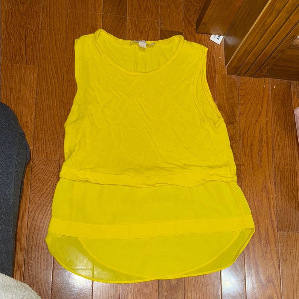 MICHAEL Michael Kors Yellow Asymmetrical Sleeveless Tank Top